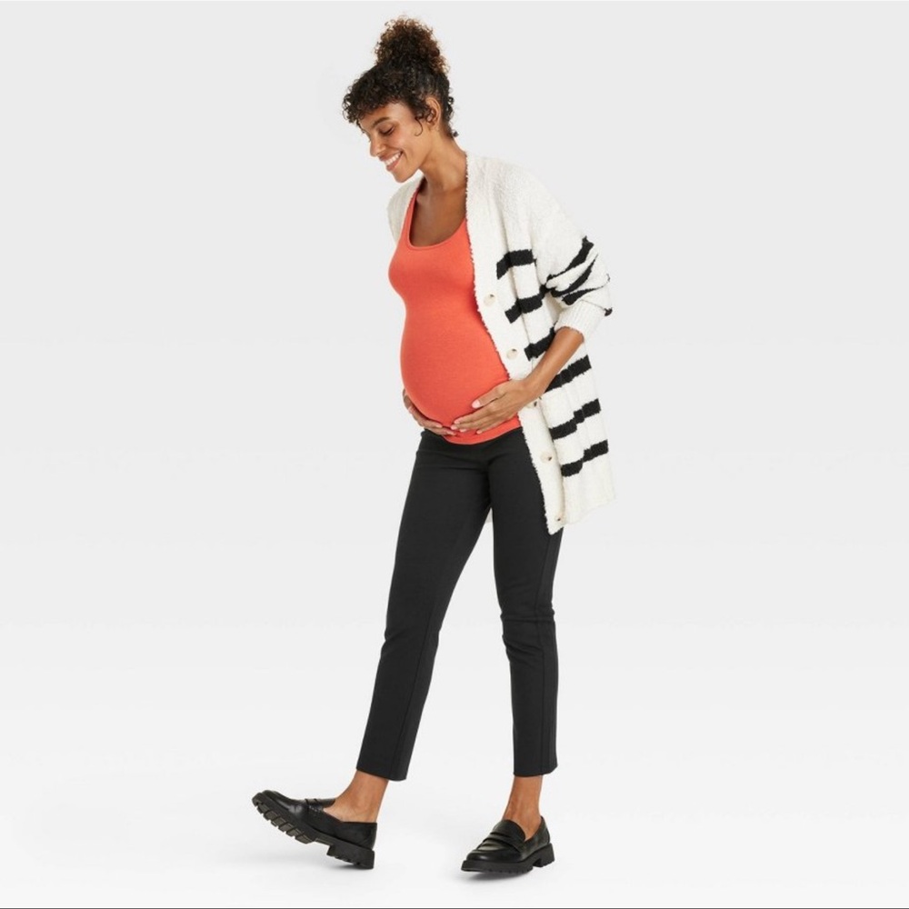 Over the belly ponte skinny maternity pants black size XS - Picture 2 of 5